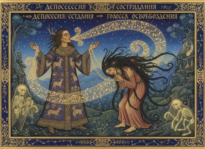 Représentation artistique des icaros, chants sacrés de libération Shipibo